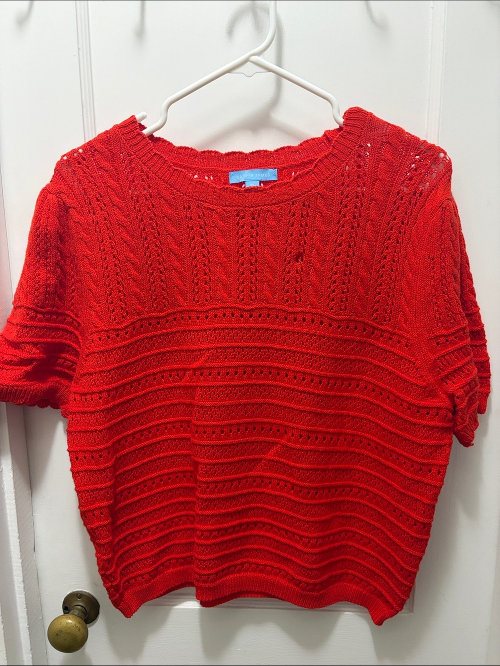Red Knit Short-Sleeve Sweater Top - Draper James